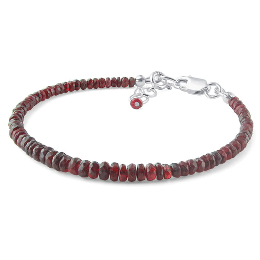 Natural Ruby Beads 925 Sterling Silver Clasp Gemstone Bracelets - Gem Avenue