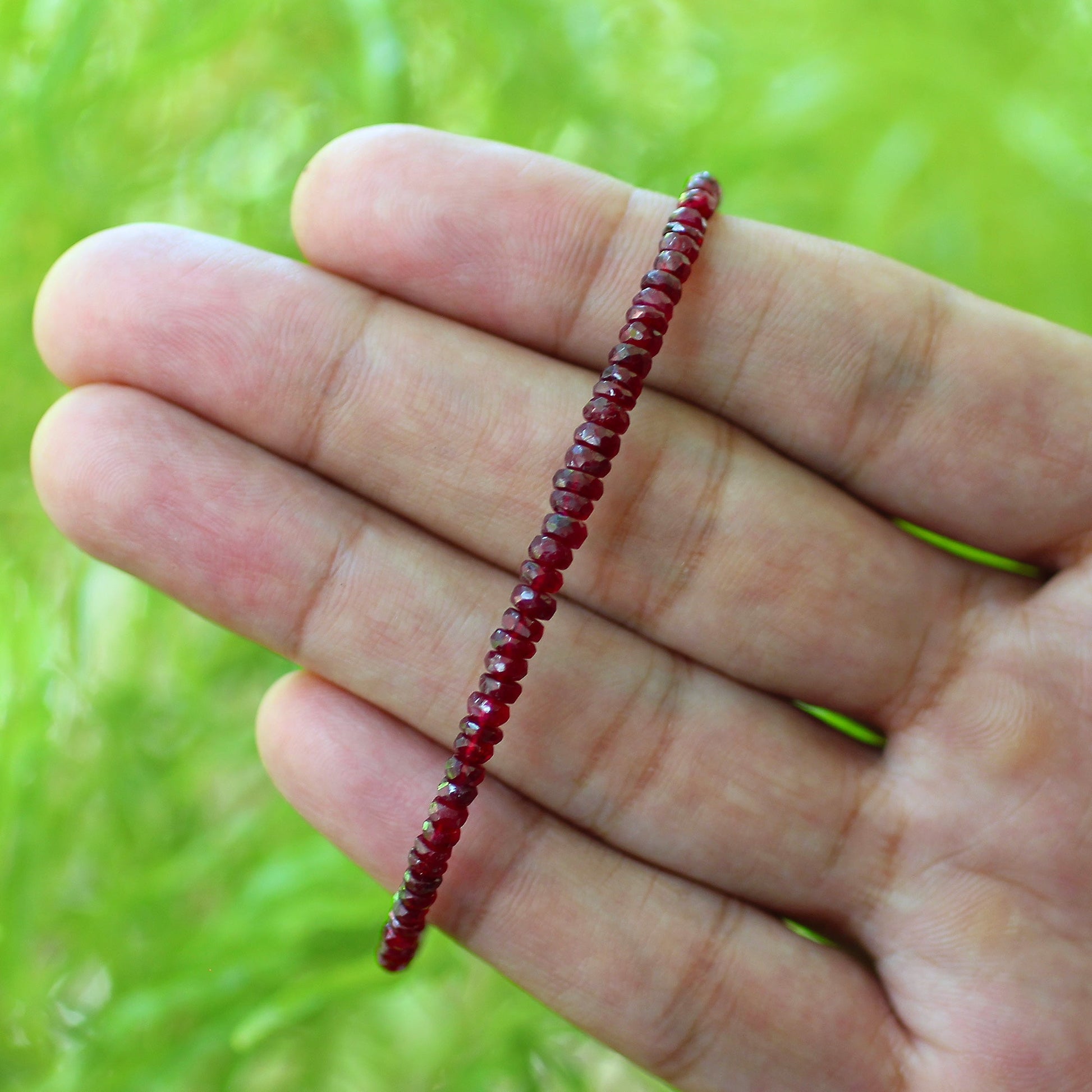 Natural Ruby Beads 925 Sterling Silver Clasp Gemstone Bracelets - Gem Avenue