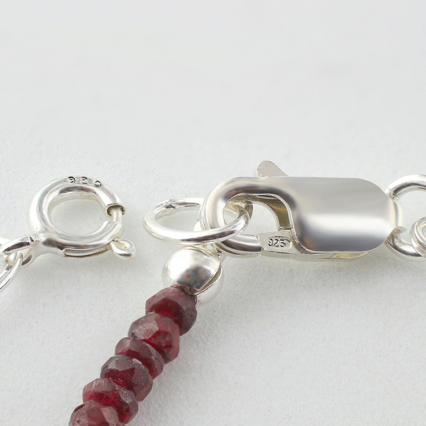 Natural Ruby Beads 925 Sterling Silver Clasp Gemstone Bracelets - Gem Avenue
