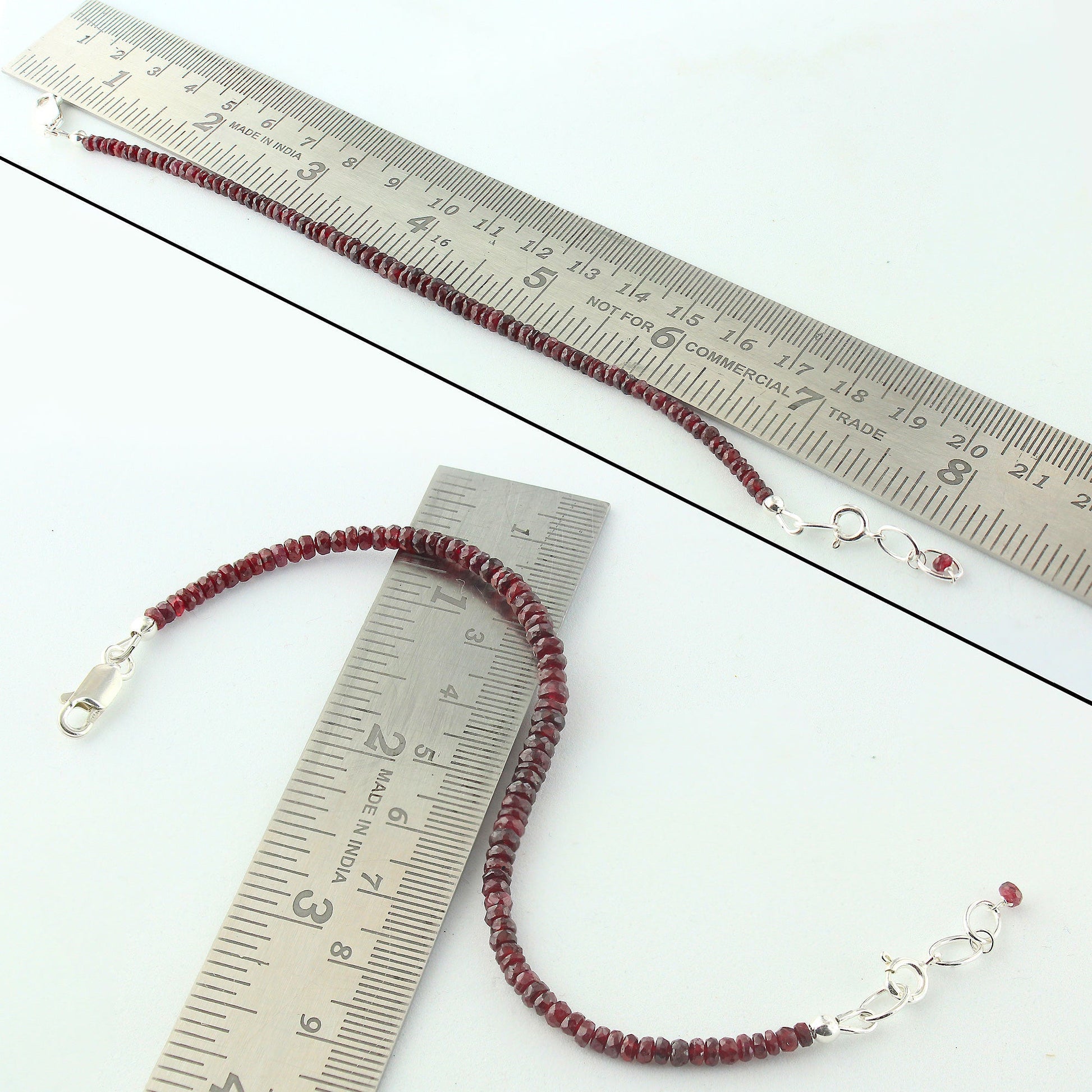 Natural Ruby Beads 925 Sterling Silver Clasp Gemstone Bracelets - Gem Avenue