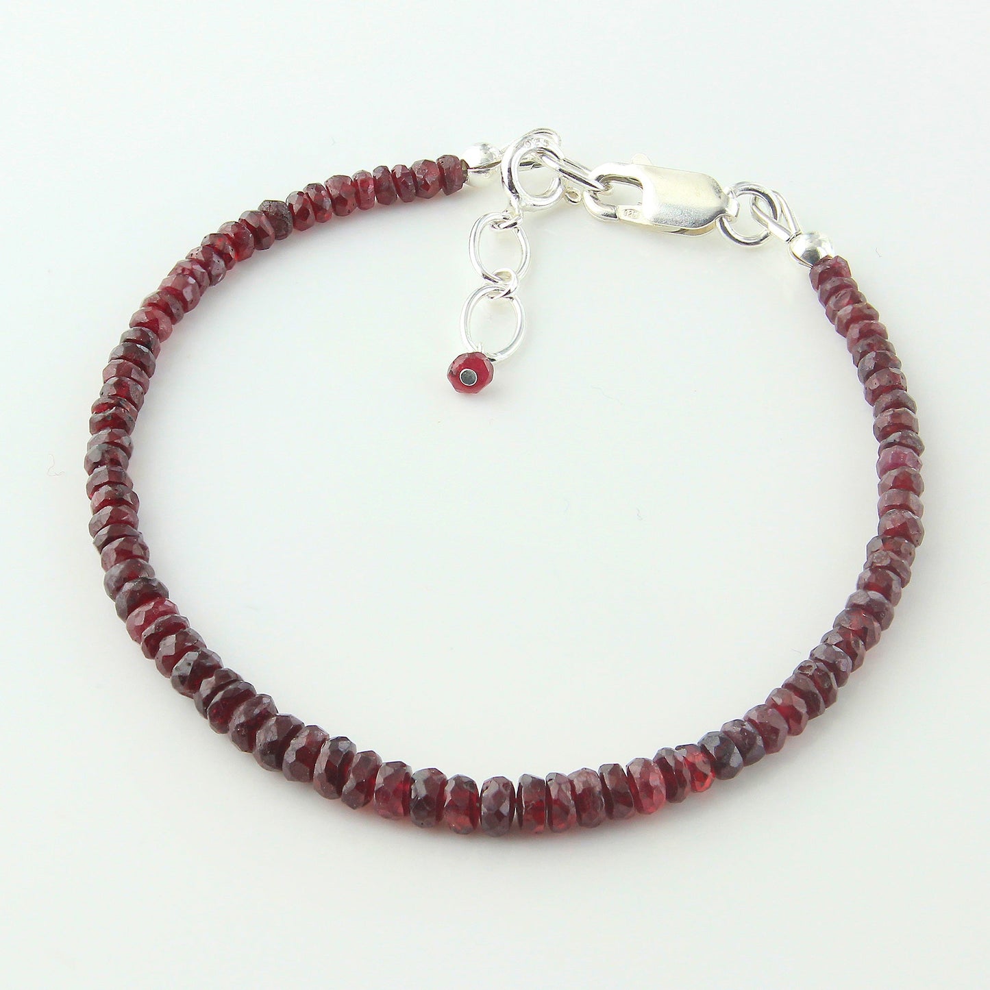 Natural Ruby Beads 925 Sterling Silver Clasp Gemstone Bracelets - Gem Avenue