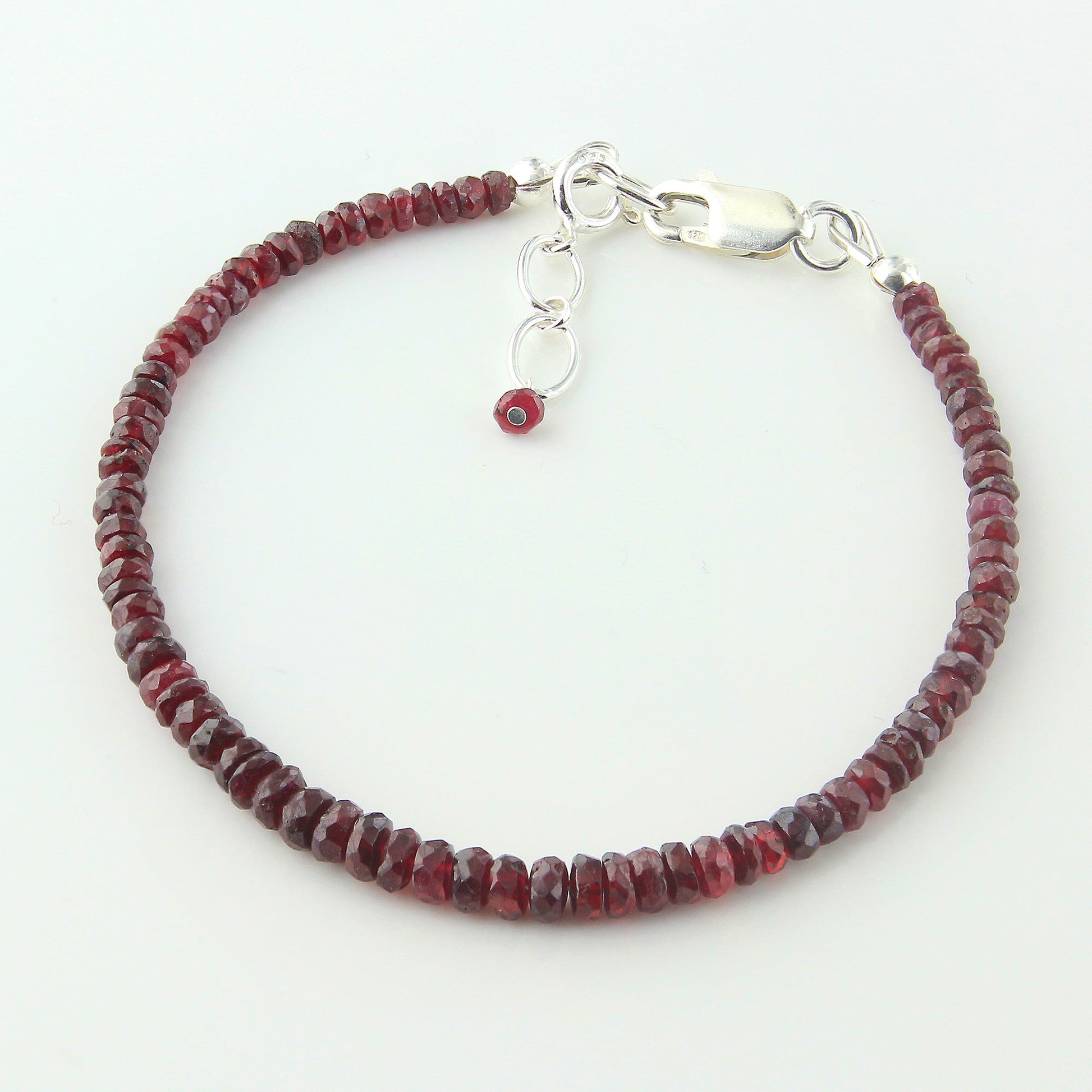 Natural Ruby Beads 925 Sterling Silver Clasp Gemstone Bracelets - Gem Avenue
