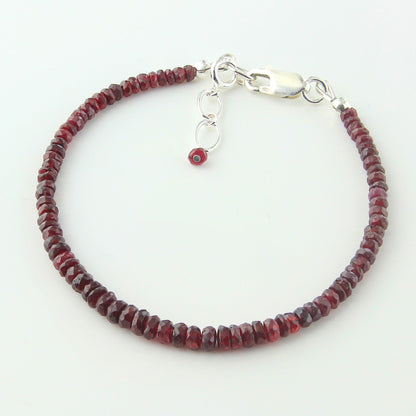 Natural Ruby Beads 925 Sterling Silver Clasp Gemstone Bracelets - Gem Avenue