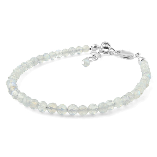 Natural Labradorite Beads 925 Silver Clasp Gemstone Bracelets - Gem Avenue