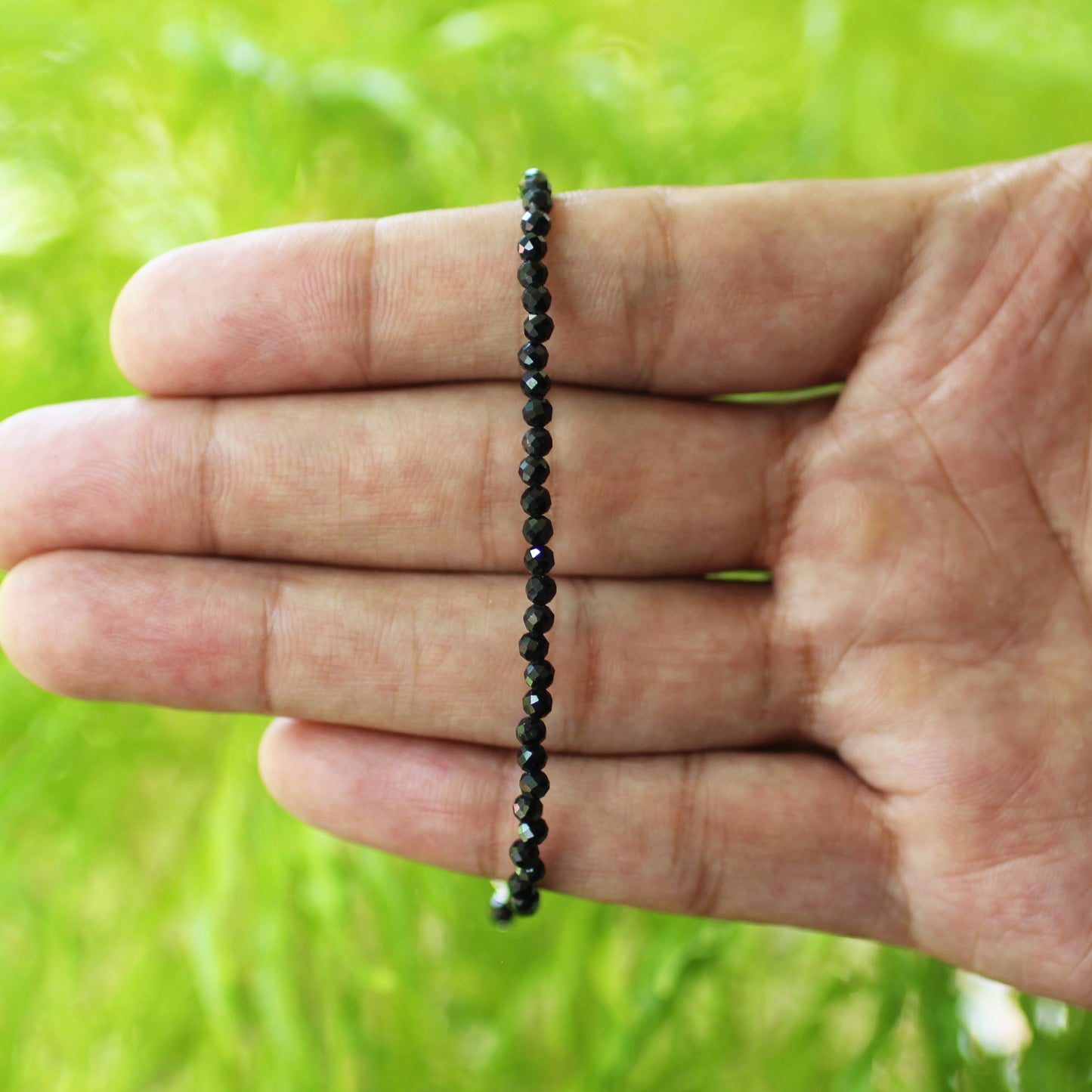 Natural Black Tourmaline  Beads 925 Sterling Silver Clasp Gemstone Bracelets - Gem Avenue