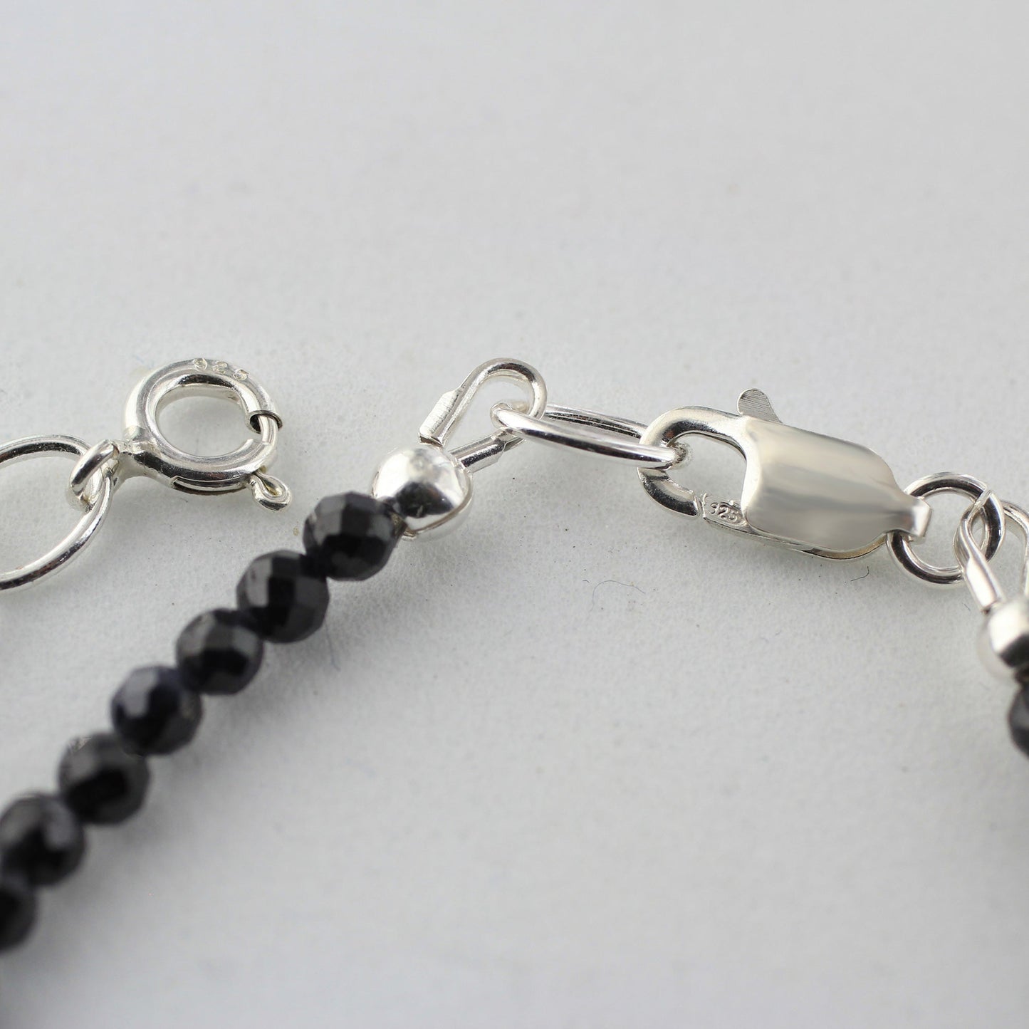 Natural Black Tourmaline  Beads 925 Sterling Silver Clasp Gemstone Bracelets - Gem Avenue