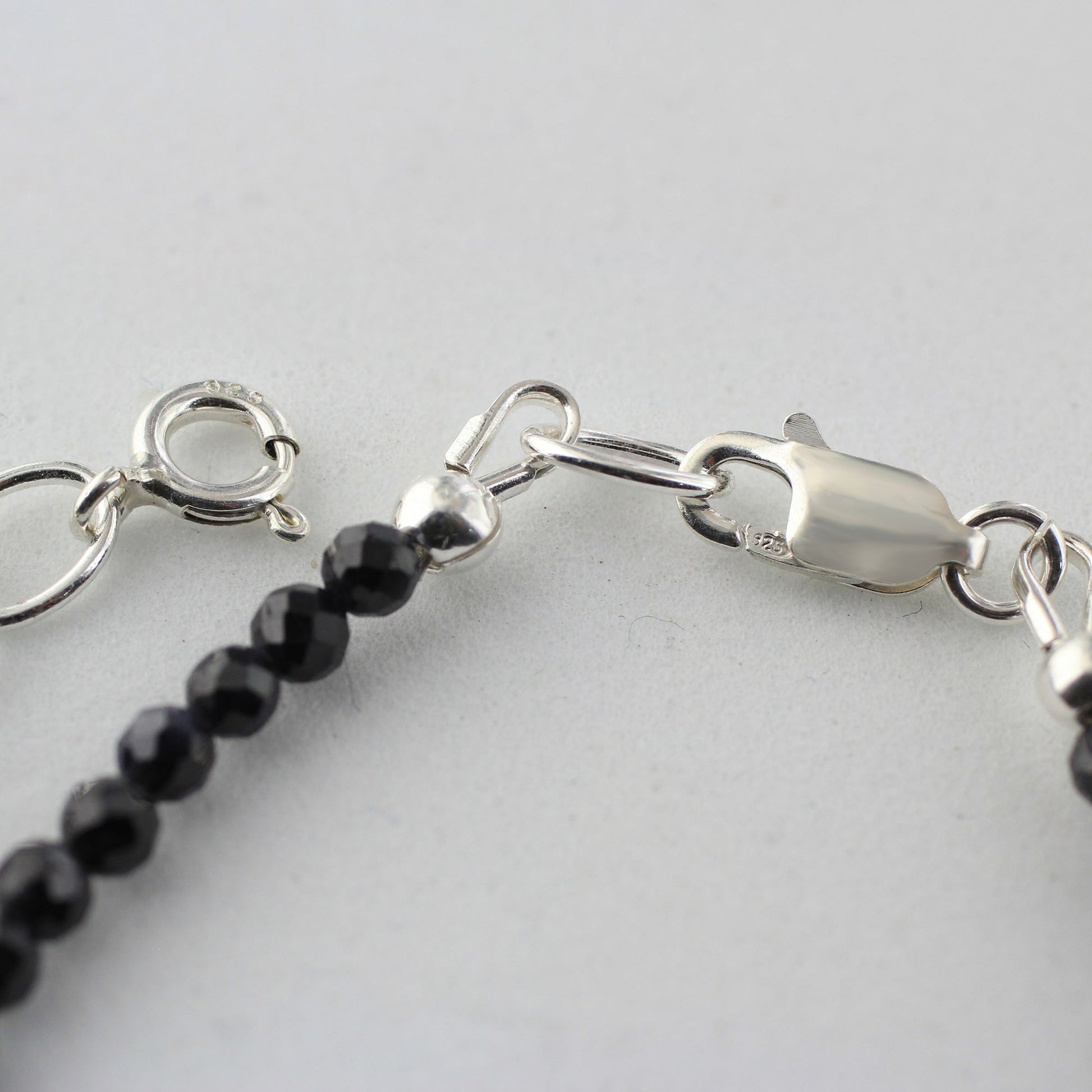 Natural Black Tourmaline  Beads 925 Sterling Silver Clasp Gemstone Bracelets - Gem Avenue