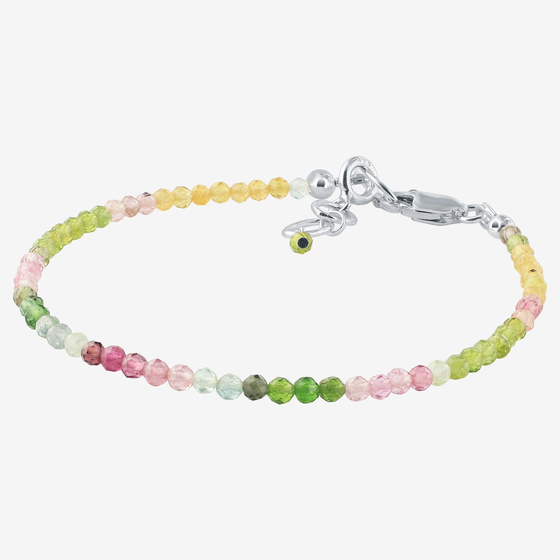 Natural Multicolor Tourmaline  Beads Gemstone Bracelets - Gem Avenue