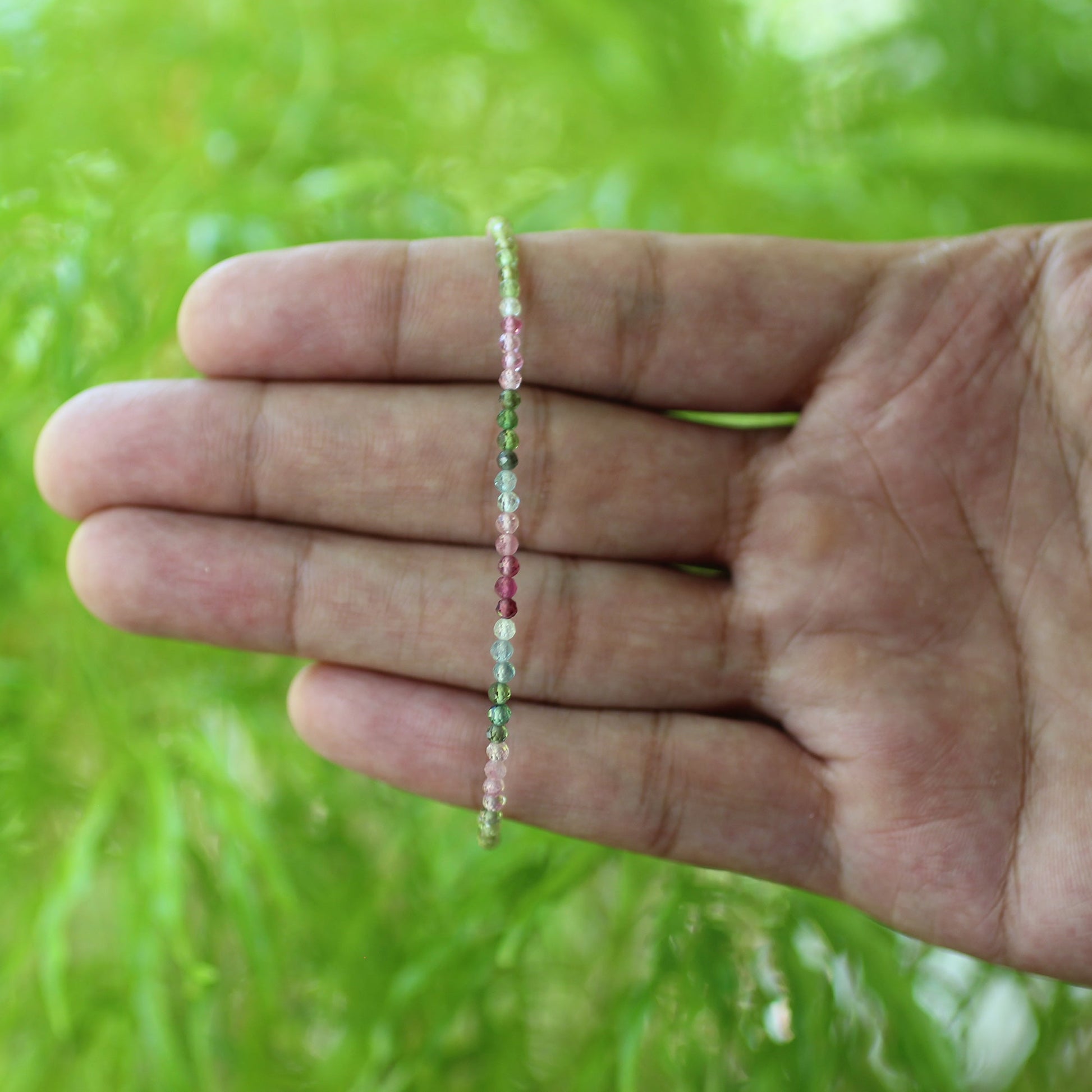 Natural Multicolor Tourmaline  Beads Gemstone Bracelets - Gem Avenue