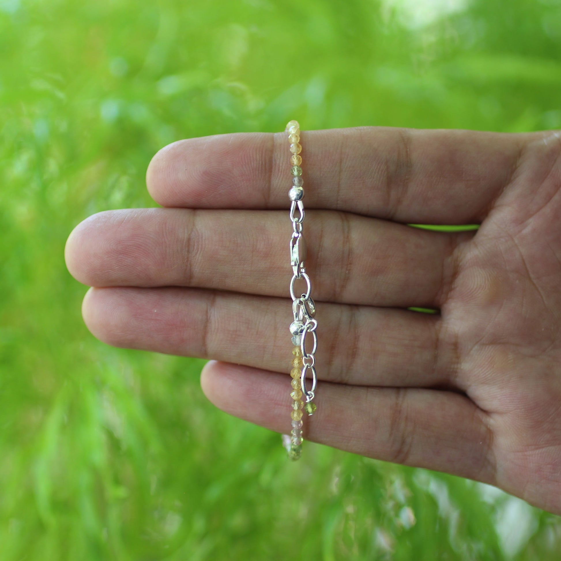 Natural Multicolor Tourmaline  Beads Gemstone Bracelets - Gem Avenue