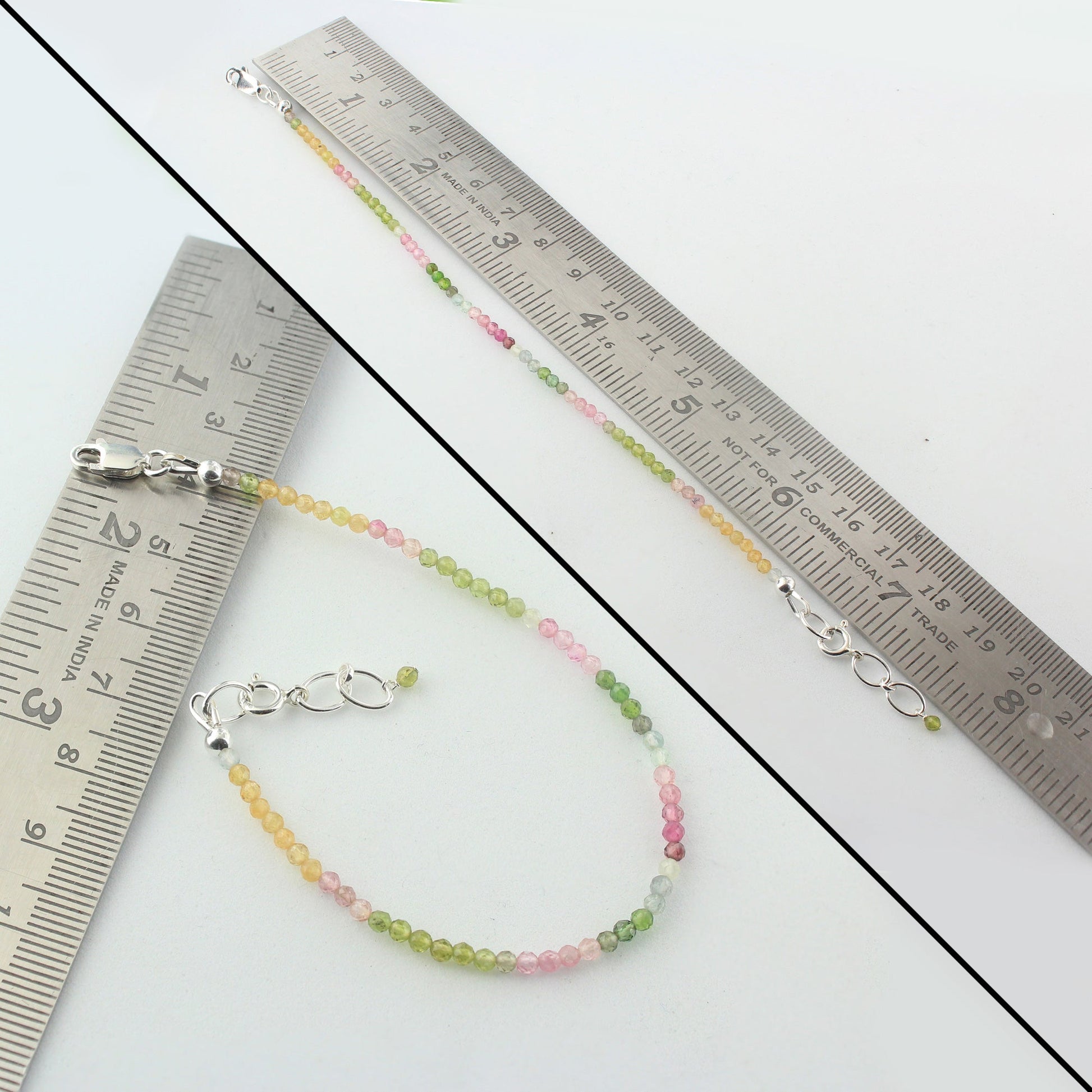 Natural Multicolor Tourmaline  Beads Gemstone Bracelets - Gem Avenue
