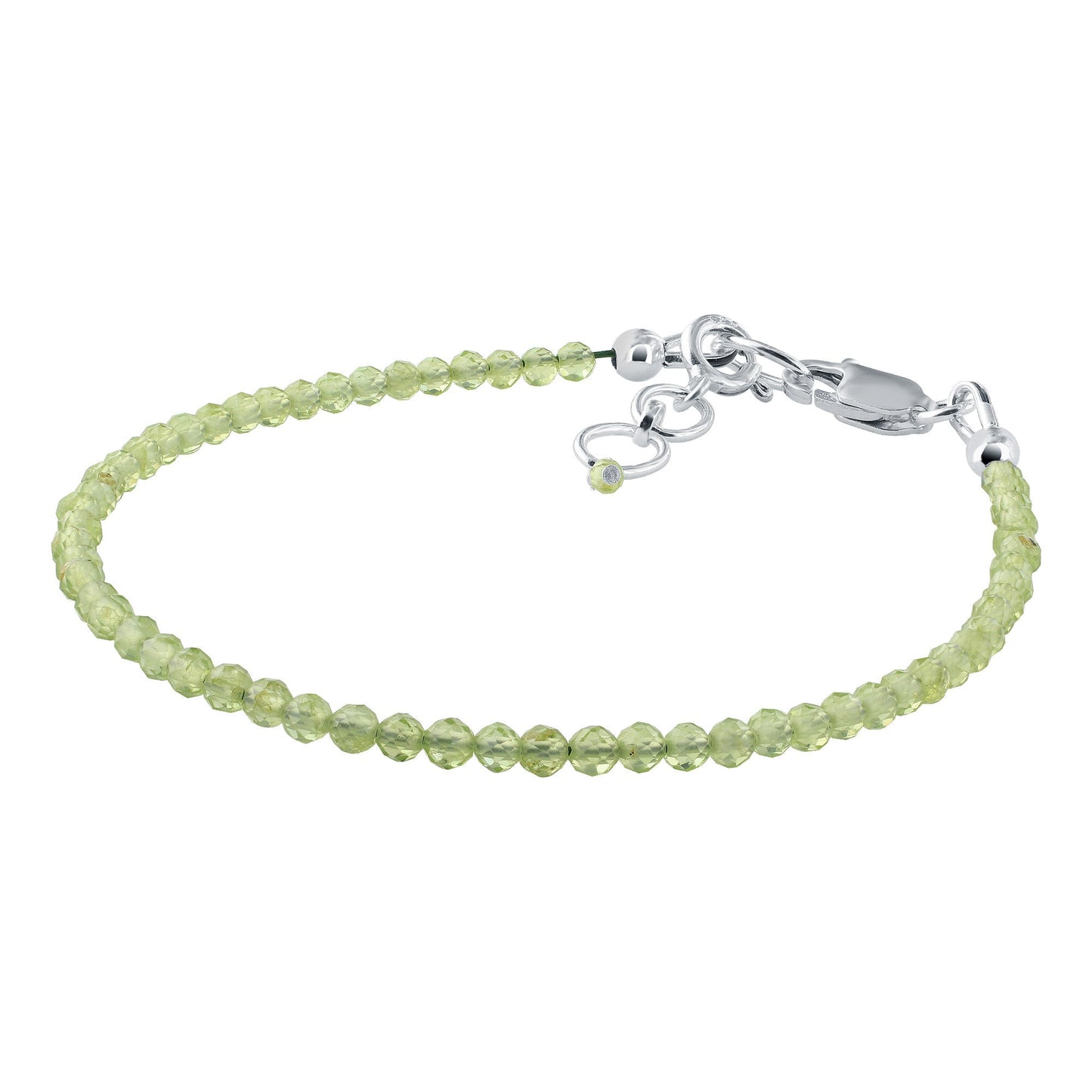 Natural Peridot  Beads 925 Sterling Silver Clasp Gemstone Bracelets - Gem Avenue - Gem Avenue