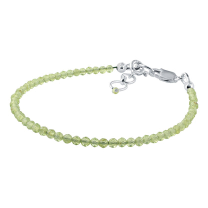 Natural Peridot  Beads 925 Sterling Silver Clasp Gemstone Bracelets - Gem Avenue - Gem Avenue