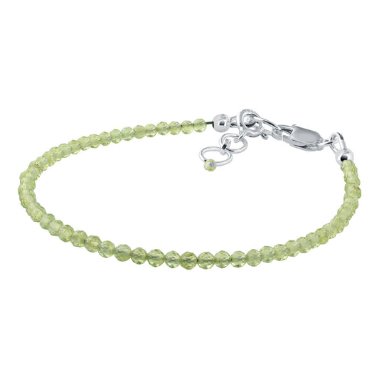 Natural Peridot  Beads 925 Sterling Silver Clasp Gemstone Bracelets - Gem Avenue - Gem Avenue