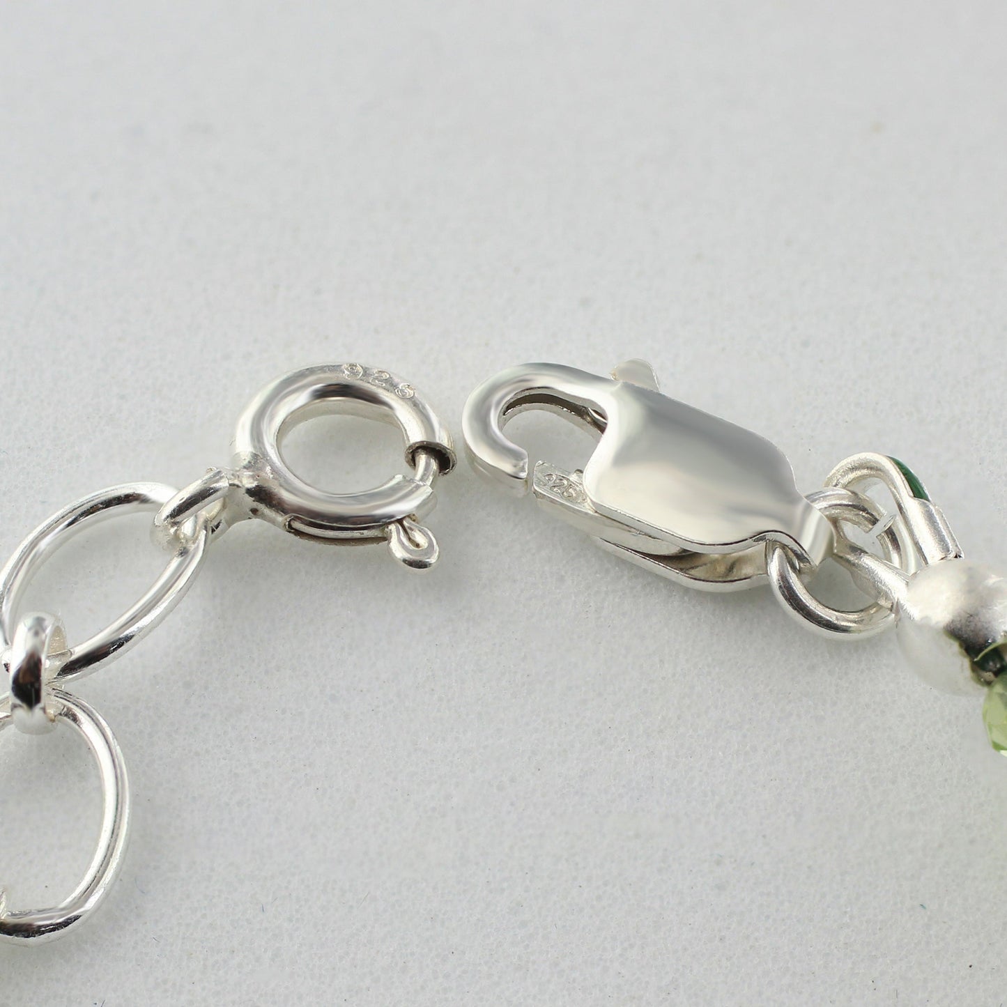 Natural Peridot  Beads 925 Sterling Silver Clasp Gemstone Bracelets - Gem Avenue