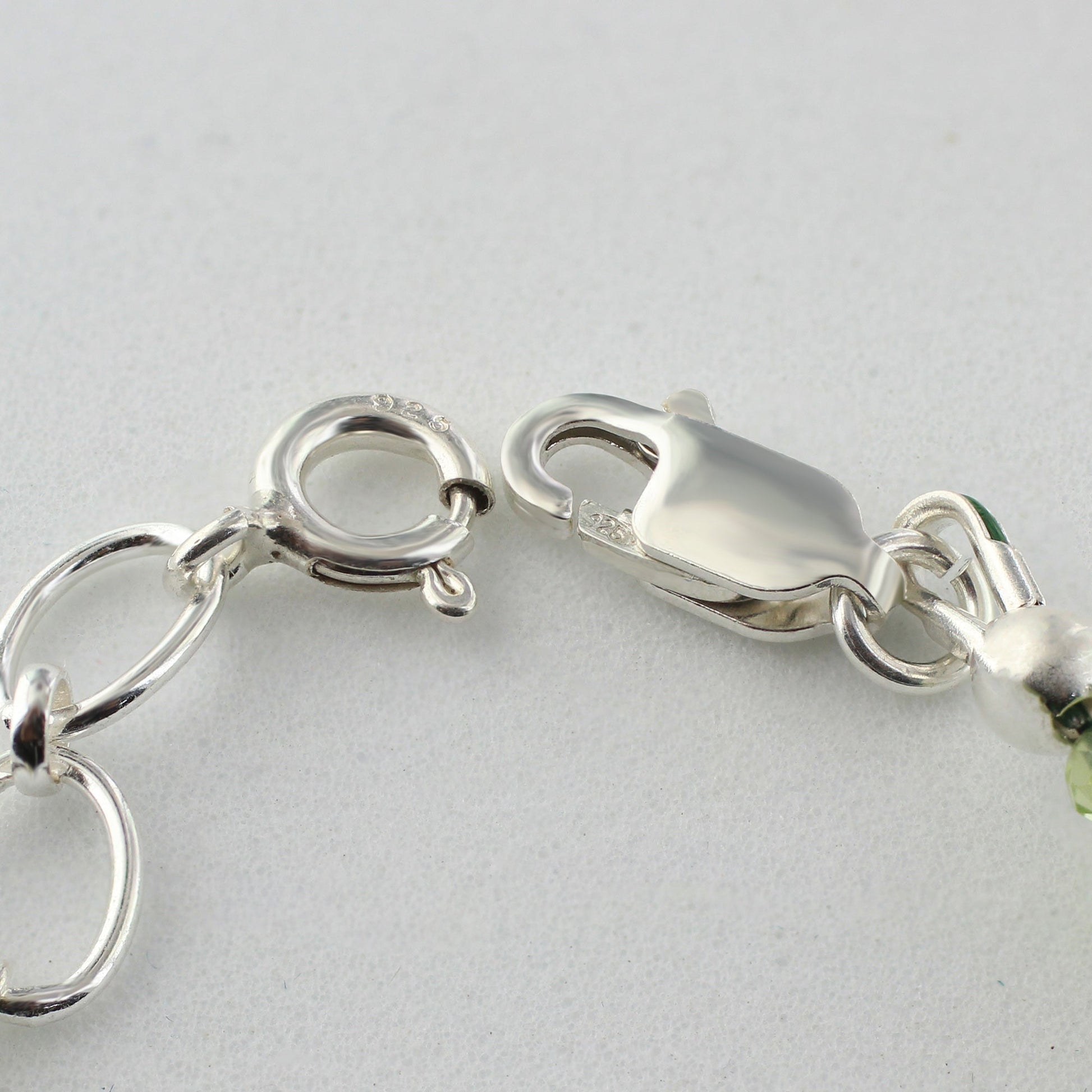 Natural Peridot  Beads 925 Sterling Silver Clasp Gemstone Bracelets - Gem Avenue