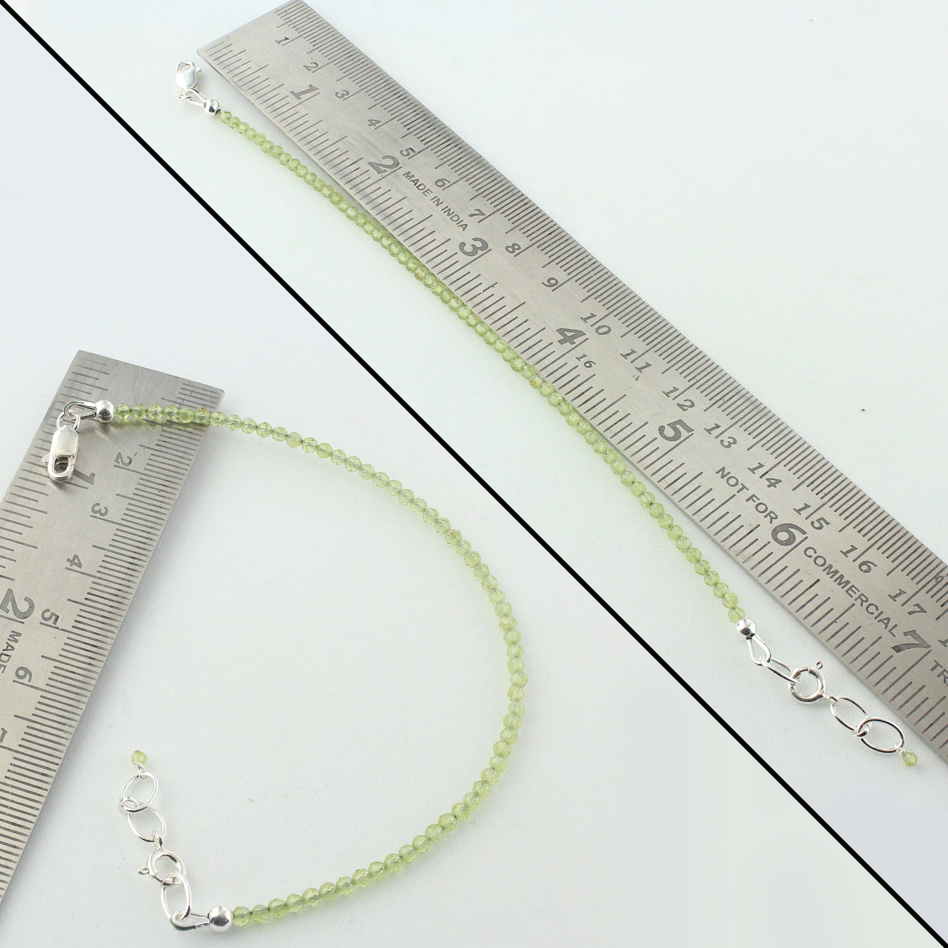 Natural Peridot  Beads 925 Sterling Silver Clasp Gemstone Bracelets - Gem Avenue