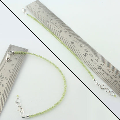 Natural Peridot  Beads 925 Sterling Silver Clasp Gemstone Bracelets - Gem Avenue