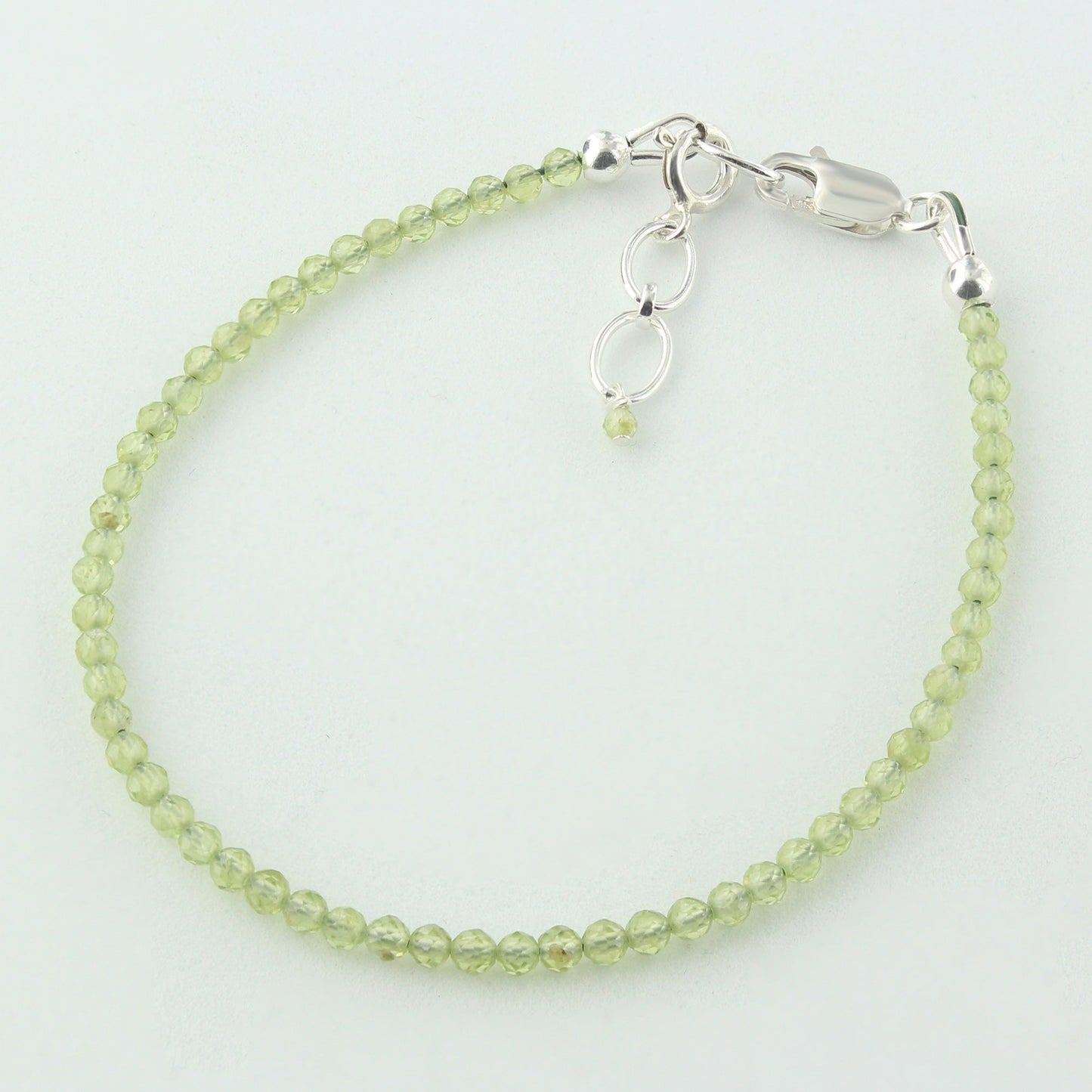 Natural Peridot  Beads 925 Sterling Silver Clasp Gemstone Bracelets - Gem Avenue
