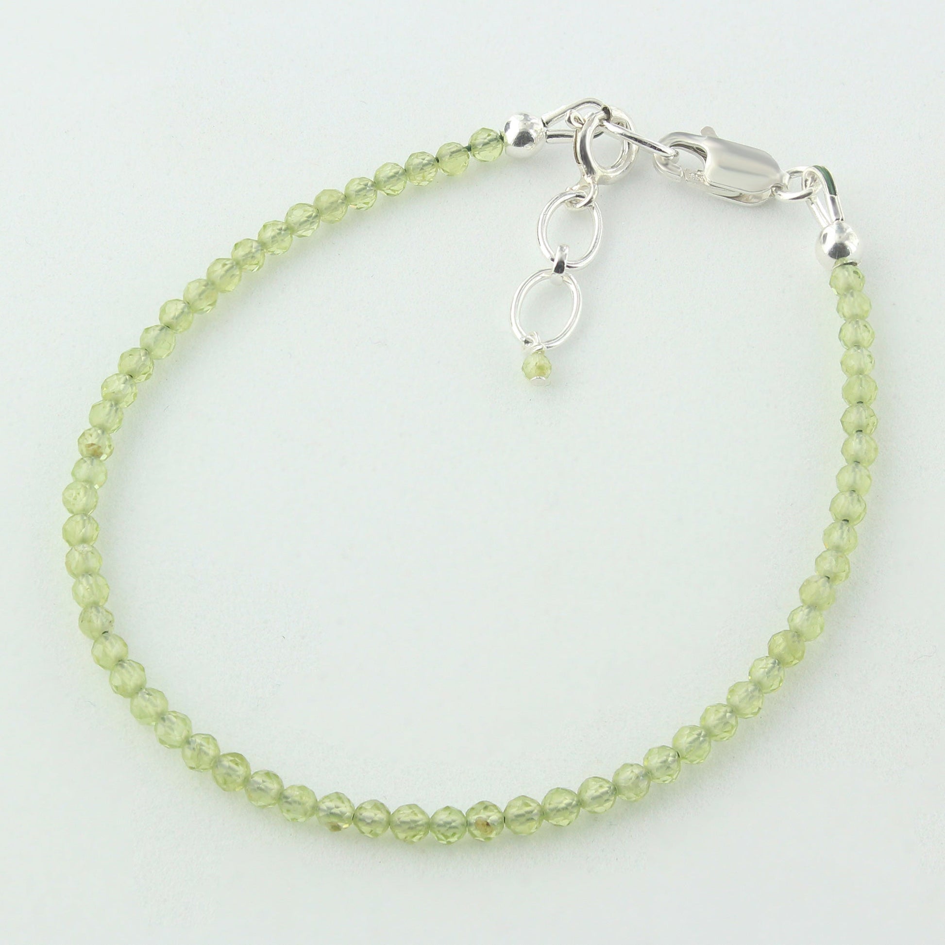 Natural Peridot  Beads 925 Sterling Silver Clasp Gemstone Bracelets - Gem Avenue