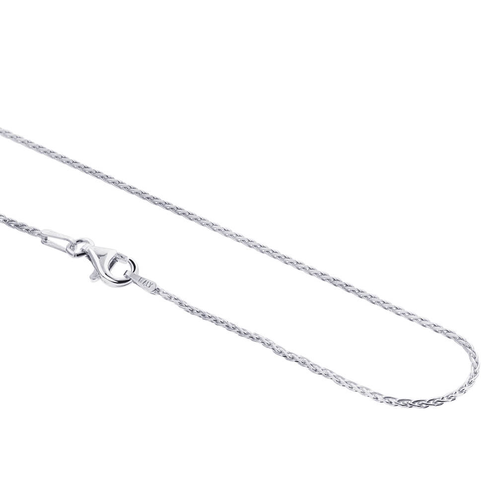 Italian 925 Sterling Silver Wheat Spiga Chain Necklace - Gem Avenue