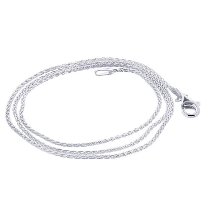Italian 925 Sterling Silver Wheat Spiga Chain Necklace - Gem Avenue
