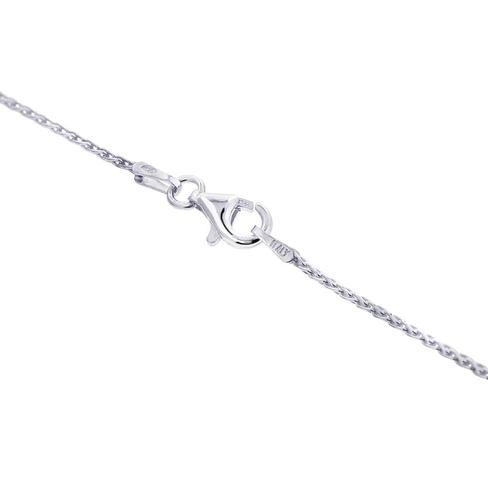 Italian 925 Sterling Silver Wheat Spiga Chain Necklace - Gem Avenue