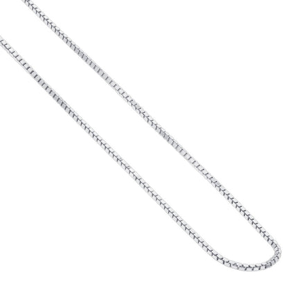 Italian 925 Sterling Silver Rhoidum Plated Box Chain Necklace - Gem Avenue