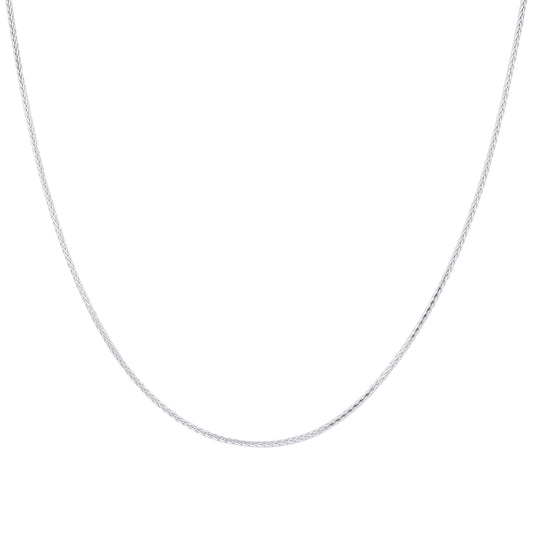 925 Sterling Silver Spiga Wheat Rhoidum Plated 24 inch Chain Necklace - Gem Avenue
