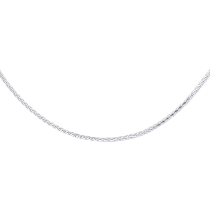 925 Sterling Silver Spiga Wheat Rhoidum Plated 24 inch Chain Necklace - Gem Avenue