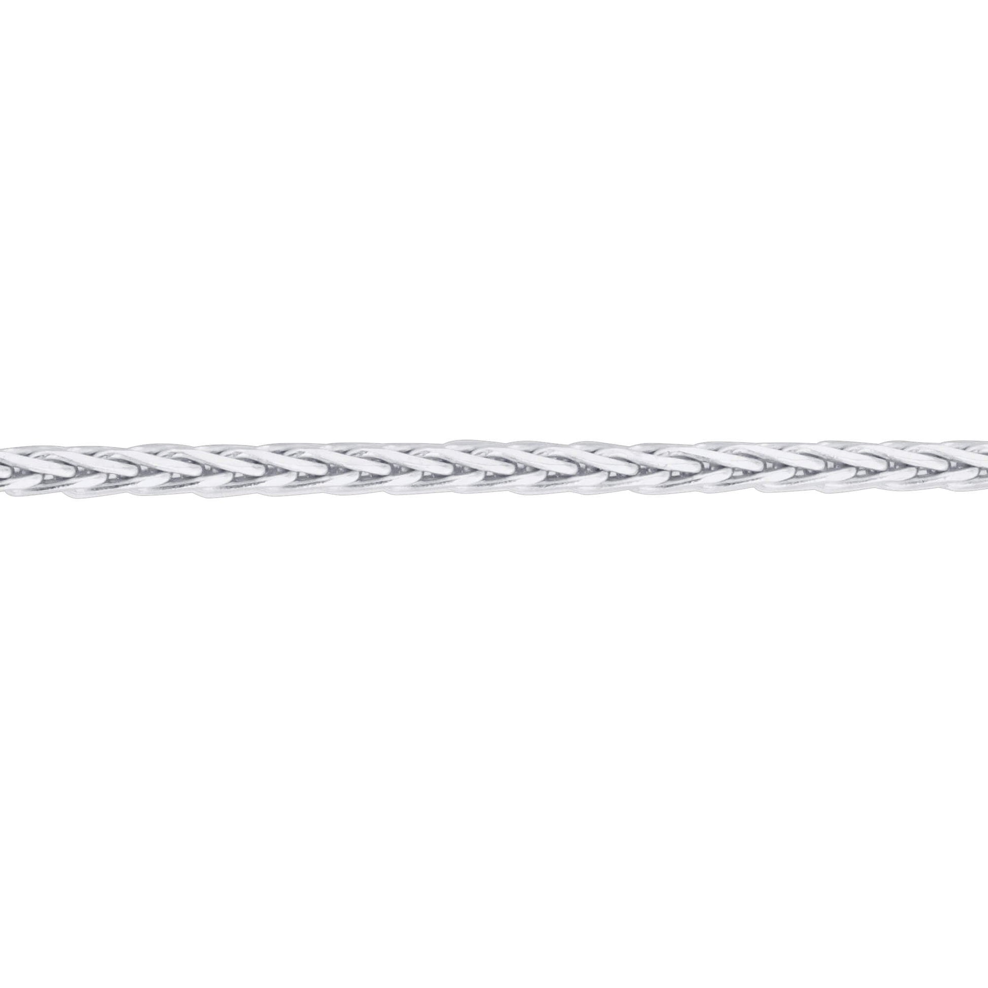 925 Sterling Silver Spiga Wheat Rhoidum Plated 24 inch Chain Necklace - Gem Avenue