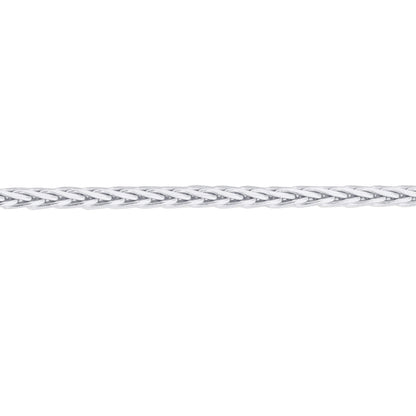 925 Sterling Silver Spiga Wheat Rhoidum Plated 24 inch Chain Necklace - Gem Avenue