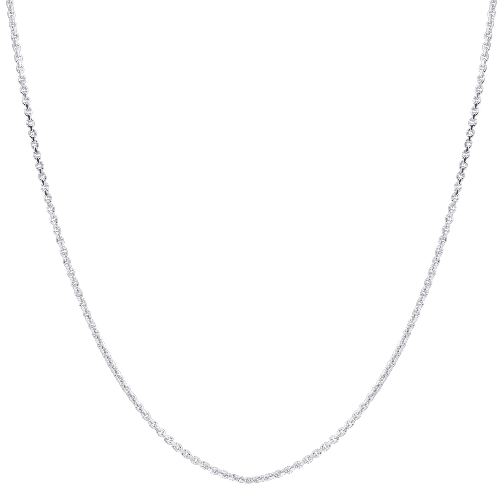 Rhoidum Plated Italian Sterling Silver 1mm Rolo Chain 24 inch Adjustable Necklace - Gem Avenue