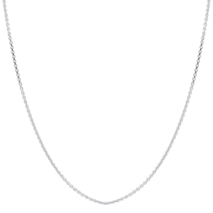 Rhoidum Plated Italian Sterling Silver 1mm Rolo Chain 24 inch Adjustable Necklace - Gem Avenue