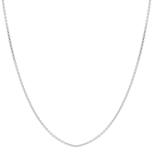 Rhoidum Plated Italian Sterling Silver 1mm Rolo Chain 24 inch Adjustable Necklace - Gem Avenue