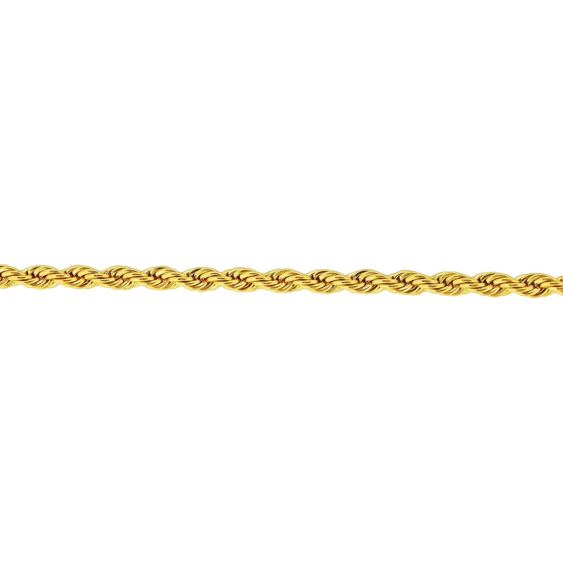 Gold Plated Stainless Steel Diamond-cut Rope Chain Necklace - Gem Avenue