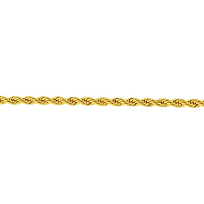 Gold Plated Stainless Steel Diamond-cut Rope Chain Necklace - Gem Avenue