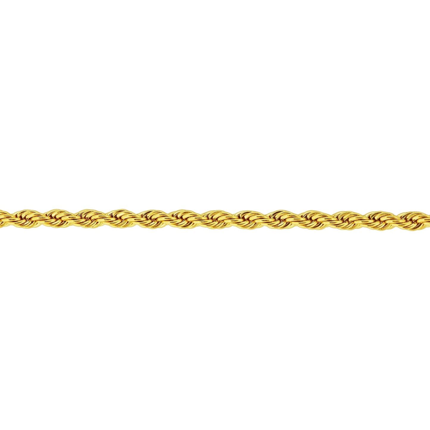Gold Plated Stainless Steel 2.3mm Diamond-cut Rope Chain Necklace