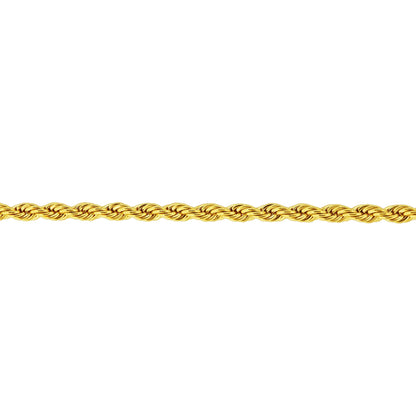 Gold Plated Stainless Steel 2.3mm Diamond-cut Rope Chain Necklace
