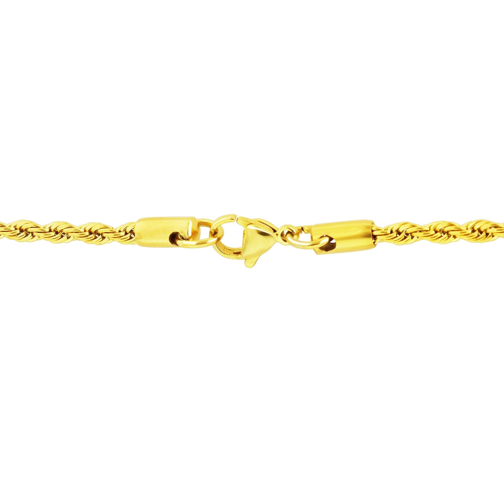 Gold Plated Stainless Steel Diamond-cut Rope Chain Necklace - Gem Avenue