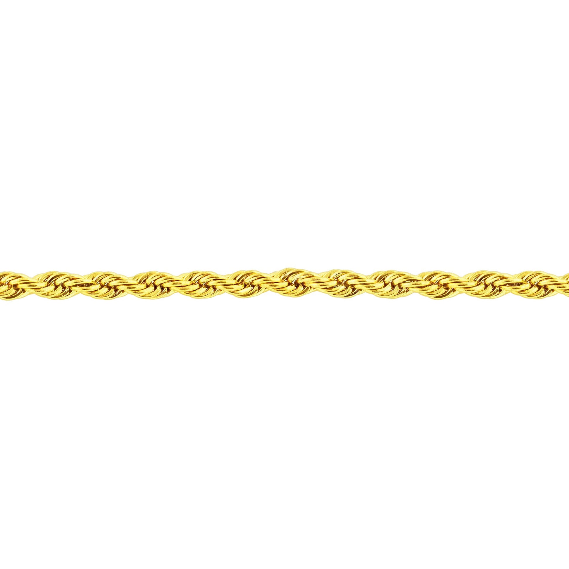 Gold Plated Stainless Steel Diamond-cut Rope Chain Necklace - Gem Avenue