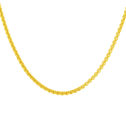 Gold Plated Stainless Steel 2mm Rolo Box Chain Necklace