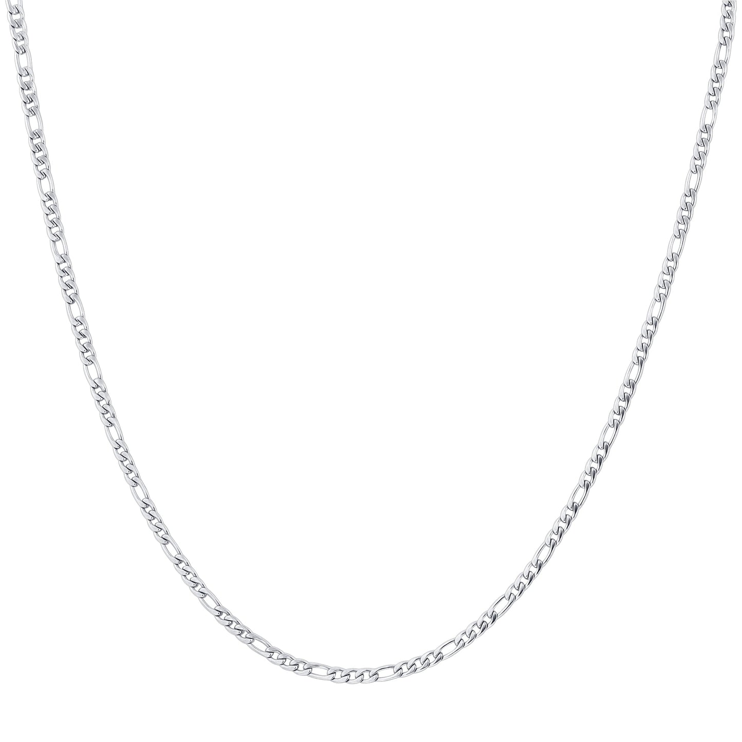 Stainless Steel Figaro Chain Necklace - Gem Avenue