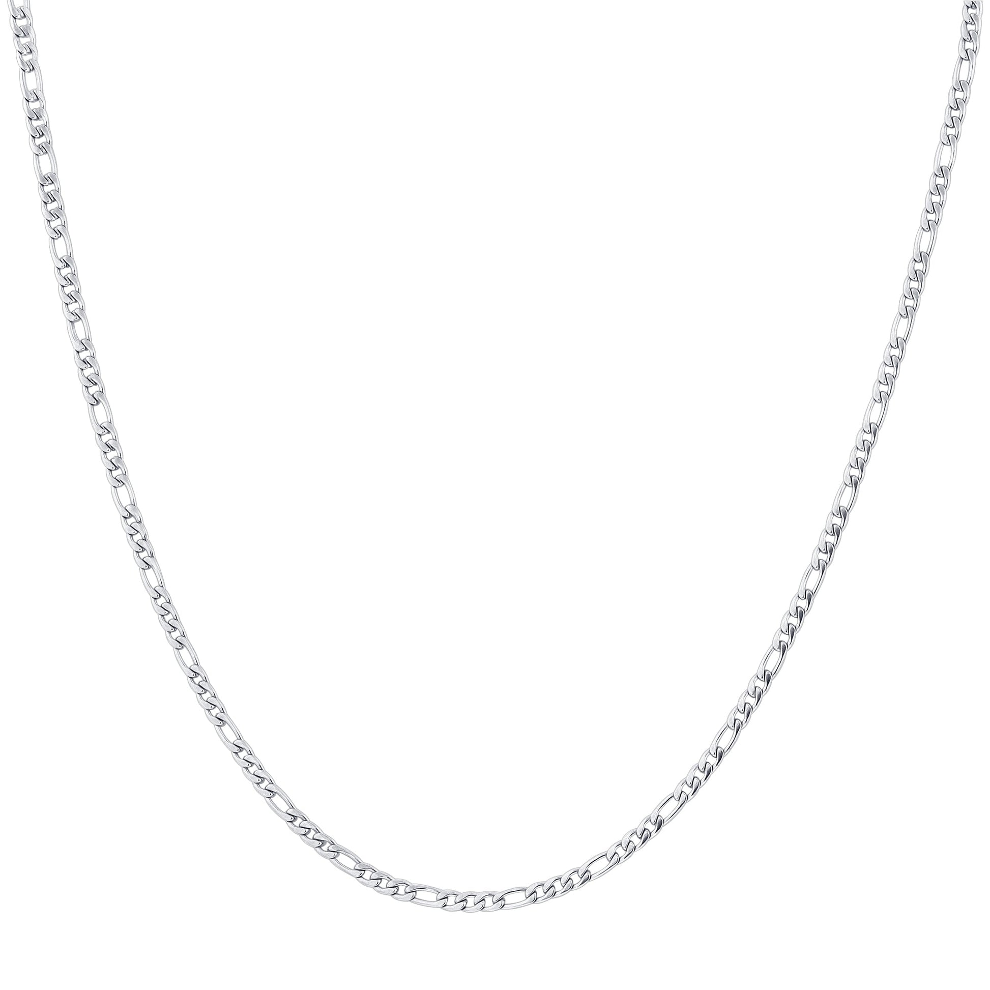 Stainless Steel Figaro Chain Necklace - Gem Avenue