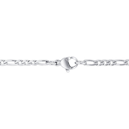Stainless Steel Figaro Chain Necklace - Gem Avenue