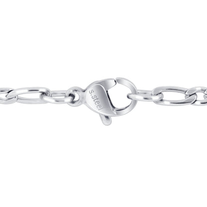 Stainless Steel Figaro Chain Necklace - Gem Avenue