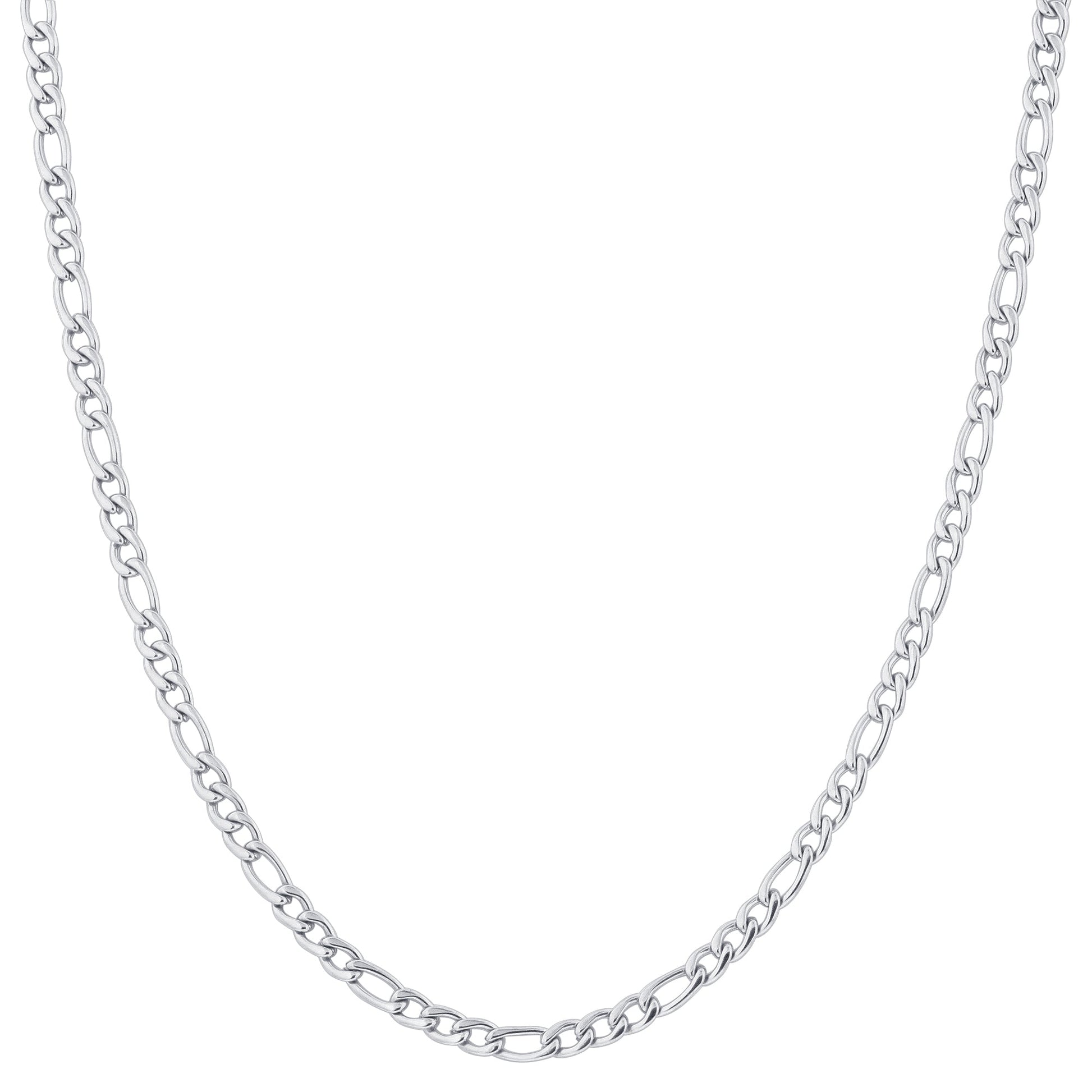 Stainless Steel Figaro Chain Necklace - Gem Avenue