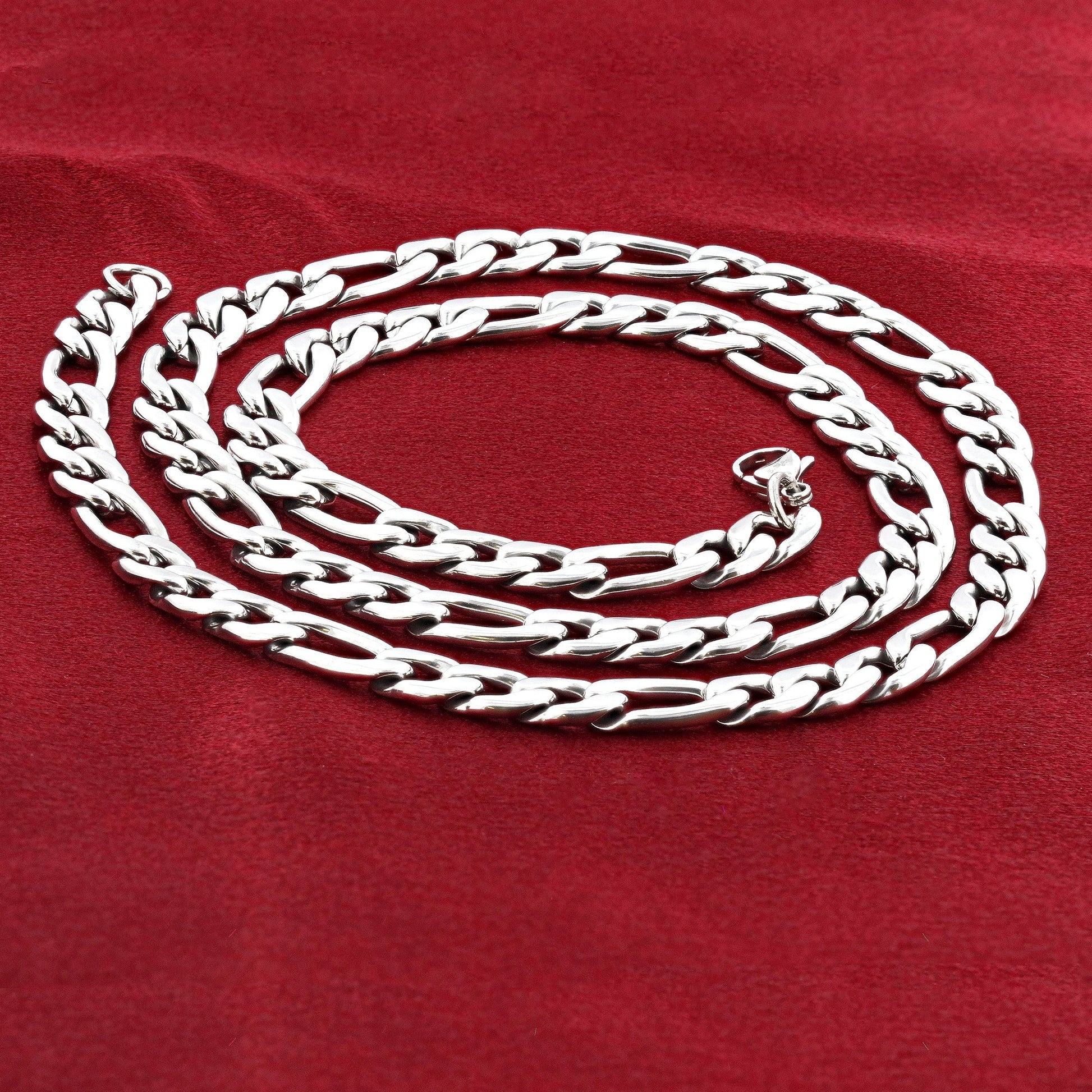 Men's Stainless Steel Figaro Chain Necklace - Gem Avenue