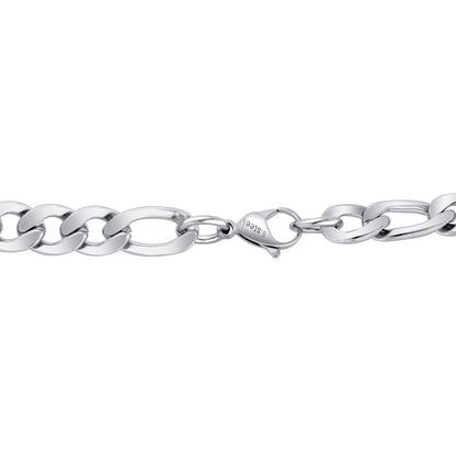 Men's Stainless Steel Figaro Chain Necklace - Gem Avenue