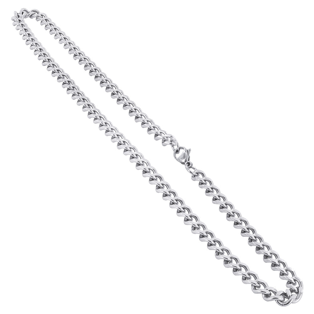 Men's Stainless Steel 7.5mm wide Curb Cuban Link Chain